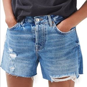 Topshop Ashley ripped boyfriend shorts